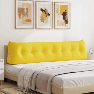Cuscino per Schiena Giallo Chiaro 200 x 24 x 50 cm Tessuto