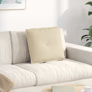 Cuscino per Schiena Crema 50 x 19 x 45 cm Tessuto