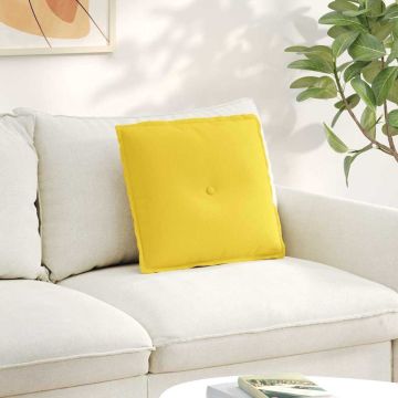 Cuscino per Schiena Giallo Chiaro 50 x 19 x 45 cm Tessuto