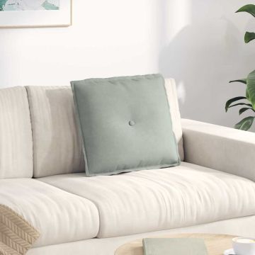 Cuscino per Schiena Grigio Chiaro 50 x 45 cm Tessuto in Cords