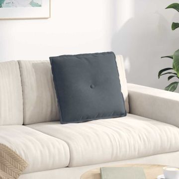 Cuscino per Schiena Grigio Scuro 50 x 45 cm Tessuto in Cords