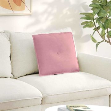 Cuscino per Schiena Rosa 50 x 45 cm Tessuto in Cords