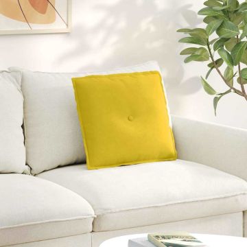 Cuscino per Schiena Giallo 50 x 45 cm Tessuto in Cords