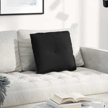 Cuscino per Schiena Nero 50 x 45 cm Tessuto in Microfibra