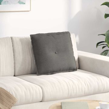 Cuscino per Schiena Grigio Chiaro 50 x 45 cm Tessuto in Cords