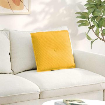 Cuscino per Schiena Giallo Chiaro 50 x 45 cm Tessuto in Cords