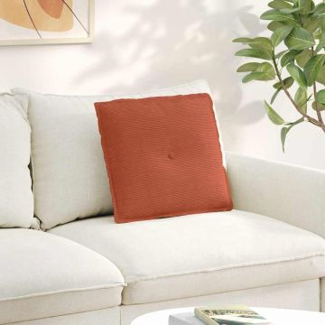 Cuscino per Schiena Rosso Arancio 50 x 45 cm Tessuto in Cords