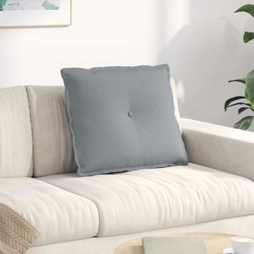 Cuscino per Schiena Grigio chiaro 60 x 19 x 50 cm Tessuto