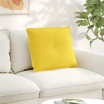 Cuscino per Schiena Giallo Chiaro 60 x 19 x 50 cm Tessuto