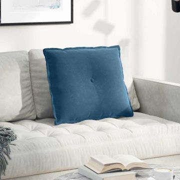 Cuscino per Schiena Blu 60 x 50 cm Tessuto in Cords
