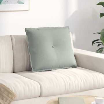 Cuscino per Schiena Grigio Chiaro 60 x 50 cm Tessuto in Cords