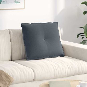Cuscino per Schiena Grigio Scuro 60 x 50 cm Tessuto in Cords