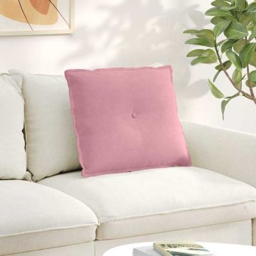 Cuscino per Schiena Rosa 60 x 50 cm Tessuto in Cords