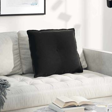 Cuscino per Schiena Nero 60 x 50 cm Tessuto in Cords