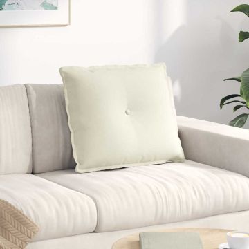 Cuscino per Schiena Crema 60 x 50 cm Tessuto in Cords