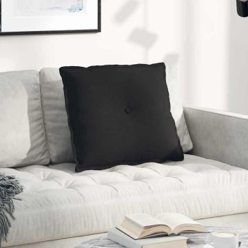 Cuscino per Schiena Nero 60 x 50 cm Tessuto in Microfibra