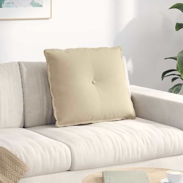 Cuscino per Schiena Crema 60 x 50 cm Tessuto in Microfibra