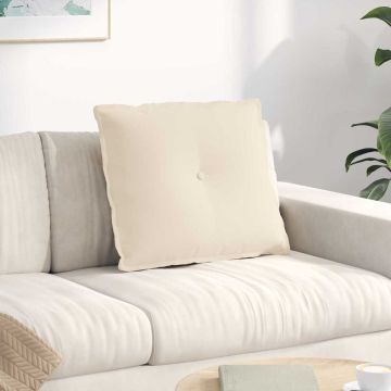 Cuscino per Schiena Beige 60 x 50 cm Tessuto in Microfibra