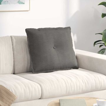 Cuscino per Schiena Grigio Chiaro 60 x 50 cm Tessuto in Cords