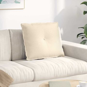 Cuscino per Schiena Crema 60 x 50 cm Tessuto in Cords