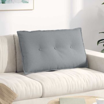 Cuscino per Schiena Grigio chiaro 80 x 19 x 50 cm Tessuto