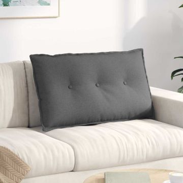 Cuscino per Schiena Grigio scuro 80 x 19 x 50 cm Tessuto