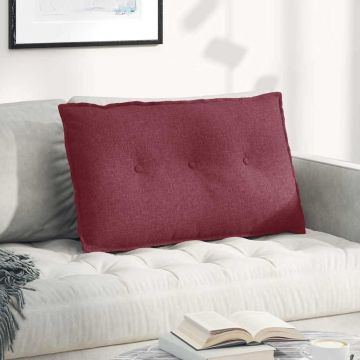 Cuscino per Schiena Rosso Vino 80 x 19 x 50 cm Tessuto