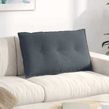 Cuscino per Schiena Grigio Scuro 80 x 50 cm Tessuto in Cords