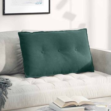 Cuscino per Schiena Verde Scuro 80 x 50 cm Tessuto in Cords