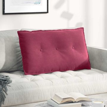 Cuscino per Schiena Rosso Vino 80 x 50 cm Tessuto in Cords