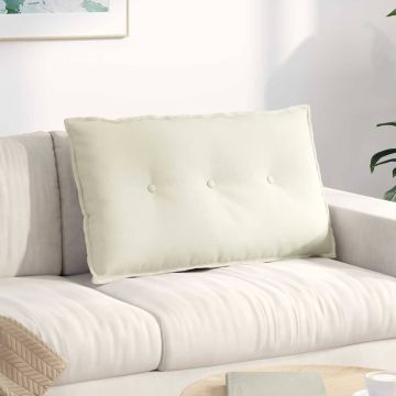 Cuscino per Schiena Crema 80 x 50 cm Tessuto in Cords