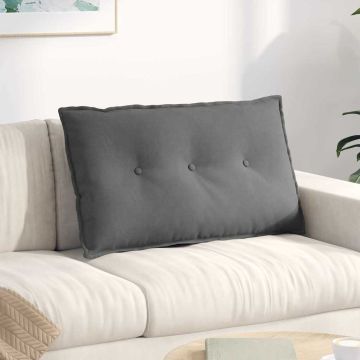 Cuscino per Schiena Grigio Scuro 80 x 50 cm