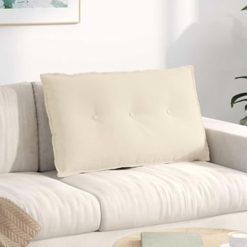 Cuscino per Schiena Beige 80 x 50 cm Tessuto in Microfibra