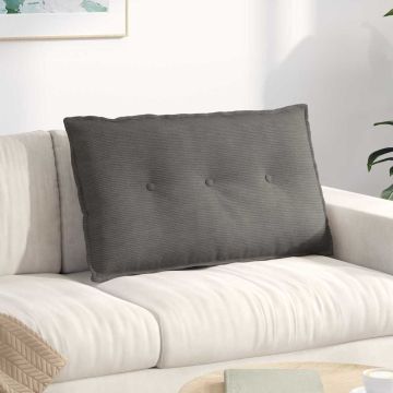 Cuscino per Schiena Grigio Chiaro 80 x 50 cm Tessuto in Cords