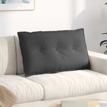 Cuscino per Schiena Grigio Scuro 80 x 50 cm Tessuto in Cords