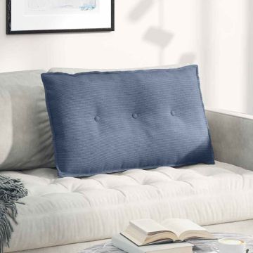 Cuscino per Schiena Blu 80 x 50 cm Tessuto in Cords
