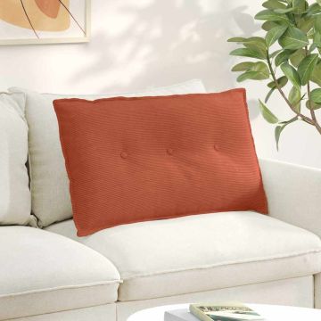 Cuscino per Schiena Rosso Arancio 80 x 50 cm Tessuto in Cords