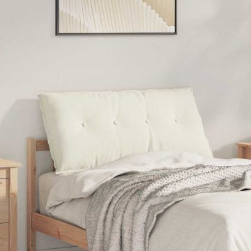Cuscino per Schiena Crema 100 x 50 cm Tessuto in Cords