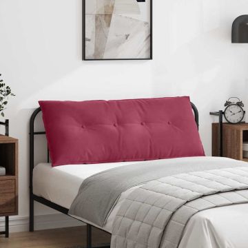 Cuscino per Schiena Rosso Vino 120 x 50 cm Tessuto in Cords