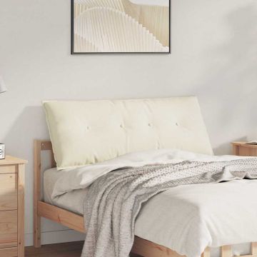 Cuscino per Schiena Crema 120 x 50 cm Tessuto in Cords