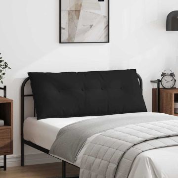 Cuscino per Schiena Nero 120 x 50 cm Tessuto in Microfibra