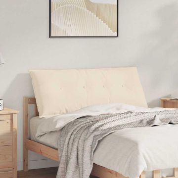 Cuscino per Schiena Beige 120 x 50 cm Tessuto in Microfibra