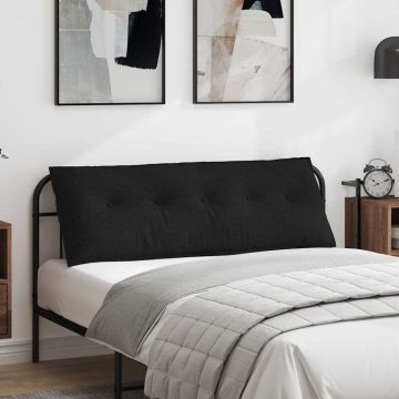 Cuscino per Schiena Nero 140 x 19 x 50 cm Tessuto