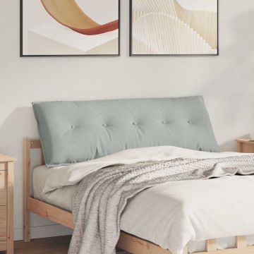 Cuscino per Schiena Grigio Chiaro 140 x 50 cm Tessuto in Cords