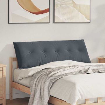 Cuscino per Schiena Grigio Scuro 140 x 50 cm Tessuto in Cords