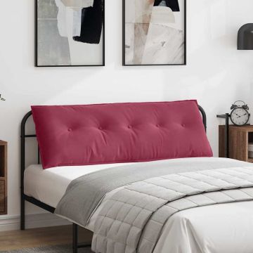 Cuscino per Schiena Rosso Vino 140 x 50 cm Tessuto in Cords