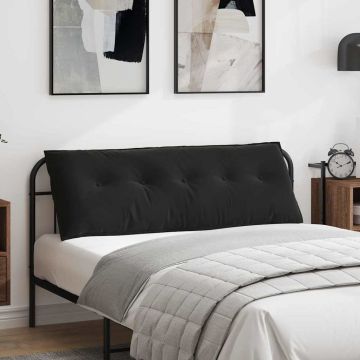 Cuscino per Schiena Nero 140 x 50 cm Tessuto in Cords