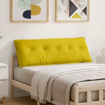 Cuscino per Schiena Giallo 140 x 50 cm Tessuto in Cords