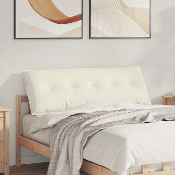 Cuscino per Schiena Crema 140 x 50 cm Tessuto in Cords
