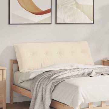 Cuscino per Schiena Beige 140 x 50 cm Tessuto in Microfibra